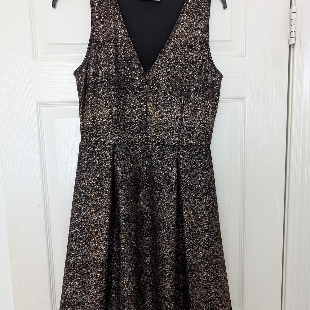 Everly Gold Black A-line Cocktail Dress